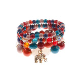 4pcs/Lot Elephant Alloy Pendant Bracelet Set