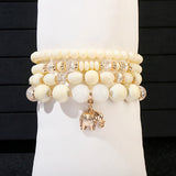 4pcs/Lot Elephant Alloy Pendant Bracelet Set