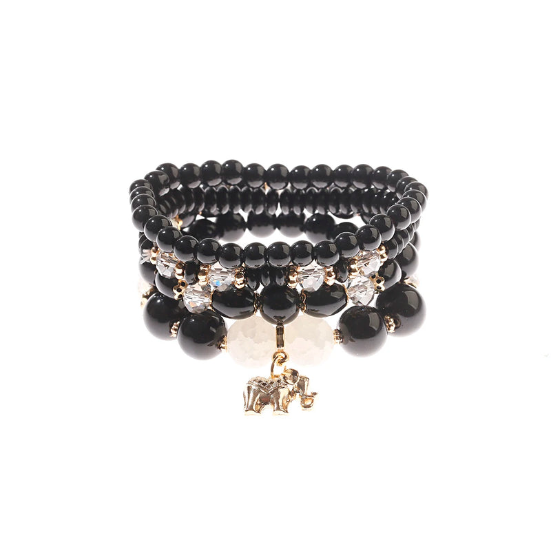 4pcs/Lot Elephant Alloy Pendant Bracelet Set