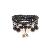 4pcs/Lot Elephant Alloy Pendant Bracelet Set