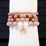 4pcs/Lot Elephant Alloy Pendant Bracelet Set