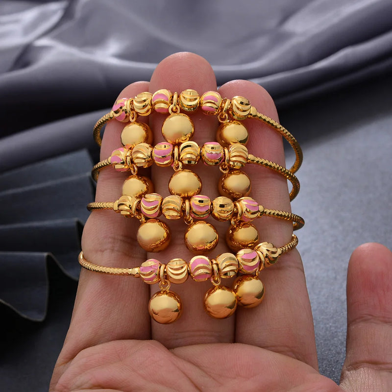 4pcs Dubai Bangles For Kids Ethiopian Bracelet African Jewelry