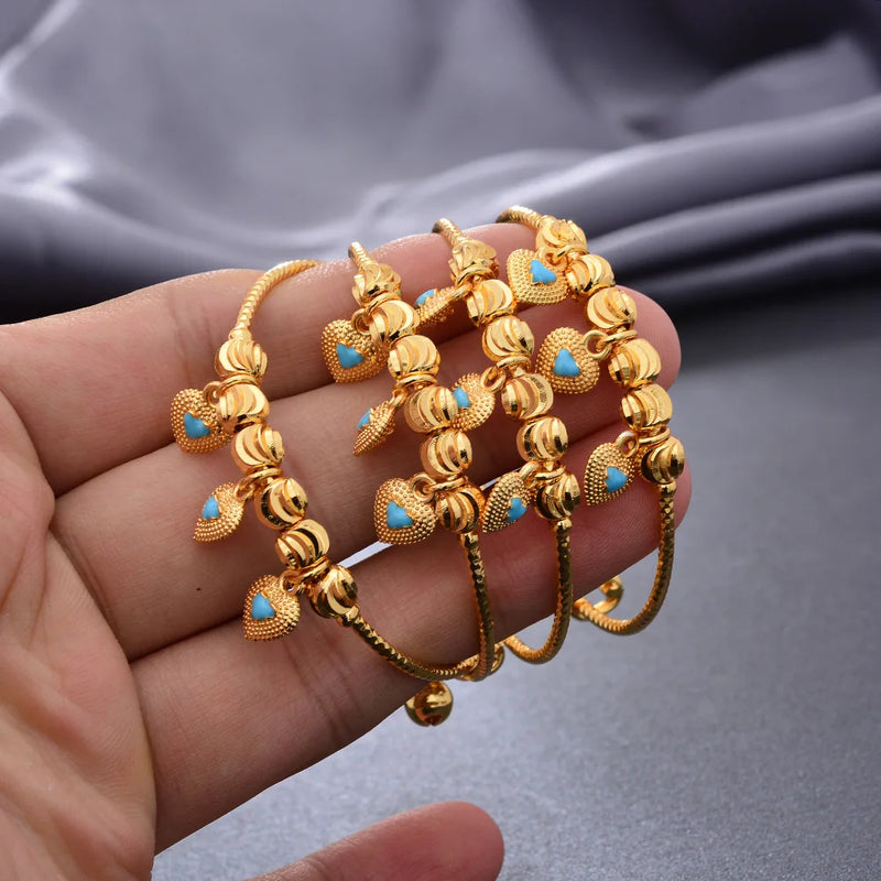 4pcs Dubai Girl Boy Birthday Gift Baby Copper Bracelet