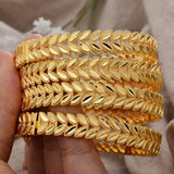 4pcs/Lot 24k Dubai Bangles For Women Jewelry African Bracelets