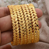 4pcs/Lot 24k Dubai Bangles For Women Jewelry African Bracelets