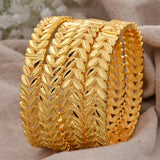4pcs/Lot 24k Dubai Bangles For Women Jewelry African Bracelets