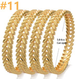 4pcs/Lot 24k Dubai Bangles For Women Jewelry African Bracelets