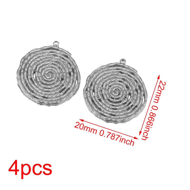 4pcs Stainless Steel Spiral Earrings Connectors for DIY Jewelry Making