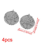 4pcs Stainless Steel Spiral Earrings Connectors for DIY Jewelry Making