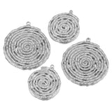 4pcs Stainless Steel Spiral Earrings Connectors for DIY Jewelry Making
