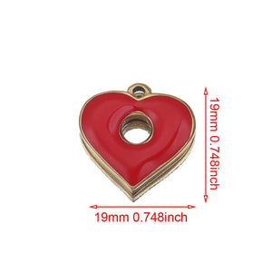 4pcs Stainless Steel Heart Earring Enamel Charms for Jewelry Making