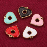4pcs Stainless Steel Heart Earring Enamel Charms for Jewelry Making