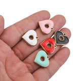 4pcs Stainless Steel Heart Earring Enamel Charms for Jewelry Making