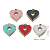 4pcs Stainless Steel Heart Earring Enamel Charms for Jewelry Making