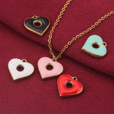 4pcs Stainless Steel Heart Earring Enamel Charms for Jewelry Making
