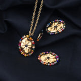 4pcs Stainless Steel Sun Flower Oval Earring Charms
