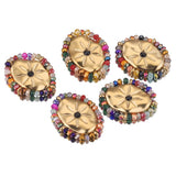 4pcs Stainless Steel Sun Flower Oval Earring Charms