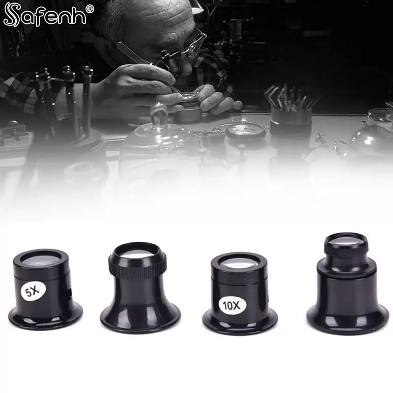 4pcs Portable Magnifying Glass Loupe Lens Watch Magnifier Tool 5X/10X/15x/20x