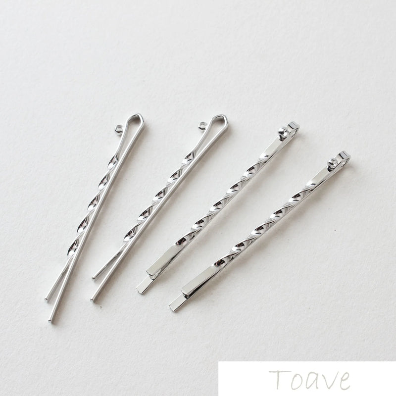 4pcs Electroplated Long Clip Linen Flower Hanger