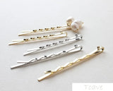 4pcs Electroplated Long Clip Linen Flower Hanger