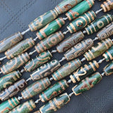 4pcs Green Antique Tibet Dzi Agate Beads 38-40mm DIY Jewelry Making