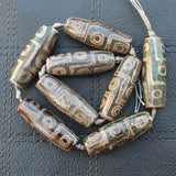 4pcs Green Antique Tibet Dzi Agate Beads 38-40mm DIY Jewelry Making