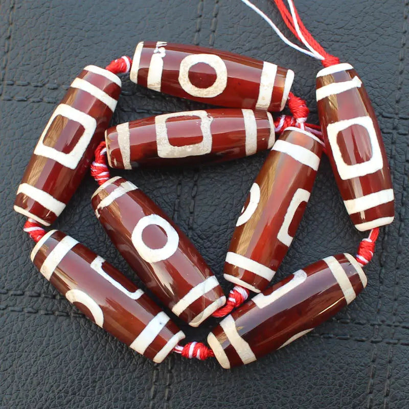 4pcs Red Antique Tibet Dzi Agates Beads 38-40mm For DIY Jewelry Making