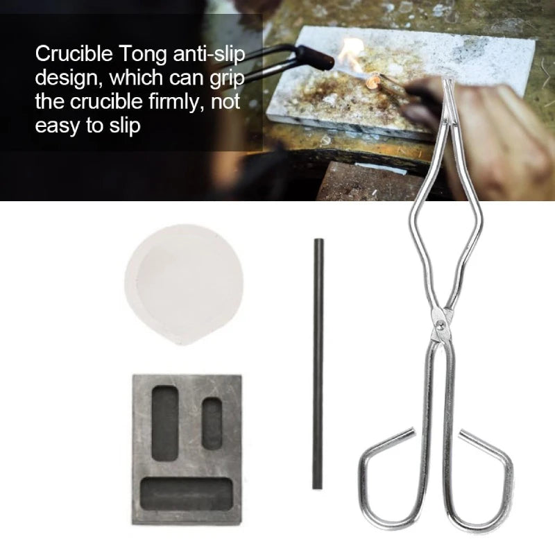 4pcs Melting Kit Silica Crucible Graphite Rod Graphite Mold Jewelry Equipment