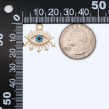 4pcs Micro Pave CZ Evil Eye Charm 21x20mm, Eye Charms