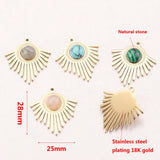 4pcs Mix Boho Stone Earring Charms Gold Tassel Pendants DIY Jewelry Making