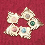 4pcs Mix Boho Stone Earring Charms Gold Tassel Pendants DIY Jewelry Making