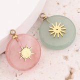 4pcs Natural Stone Charms Gold Cross Pendants DIY Jewelry Making