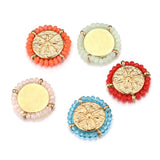 4pcs Crystal 18MM Round Charms Pendants for DIY Earring Necklaces