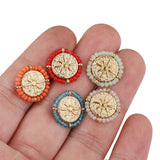 4pcs Crystal 18MM Round Charms Pendants for DIY Earring Necklaces