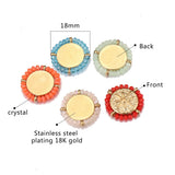 4pcs Crystal 18MM Round Charms Pendants for DIY Earring Necklaces