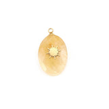 4pcs Natural Stone Water Drop Stainless Steel Charms Pendants