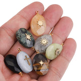 4pcs Natural Stone Water Drop Charms Pendants for Jewelry Making