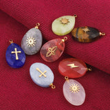 4pcs Natural Stone Water Drop Charms Pendants for Jewelry Making
