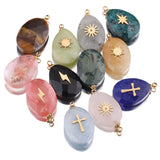 4pcs Natural Stone Water Drop Charms Pendants for Jewelry Making