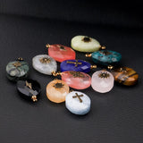 4pcs Natural Stone Water Drop Charms Pendants for Jewelry Making