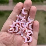 4pcs Light Pink Opal Half Moon Pendant 8*11mm for DIY Jewelry