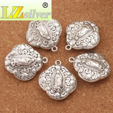 4pcs Our Lady of Guadalupe Metal Charm Beads Pendants Tibetan Silver