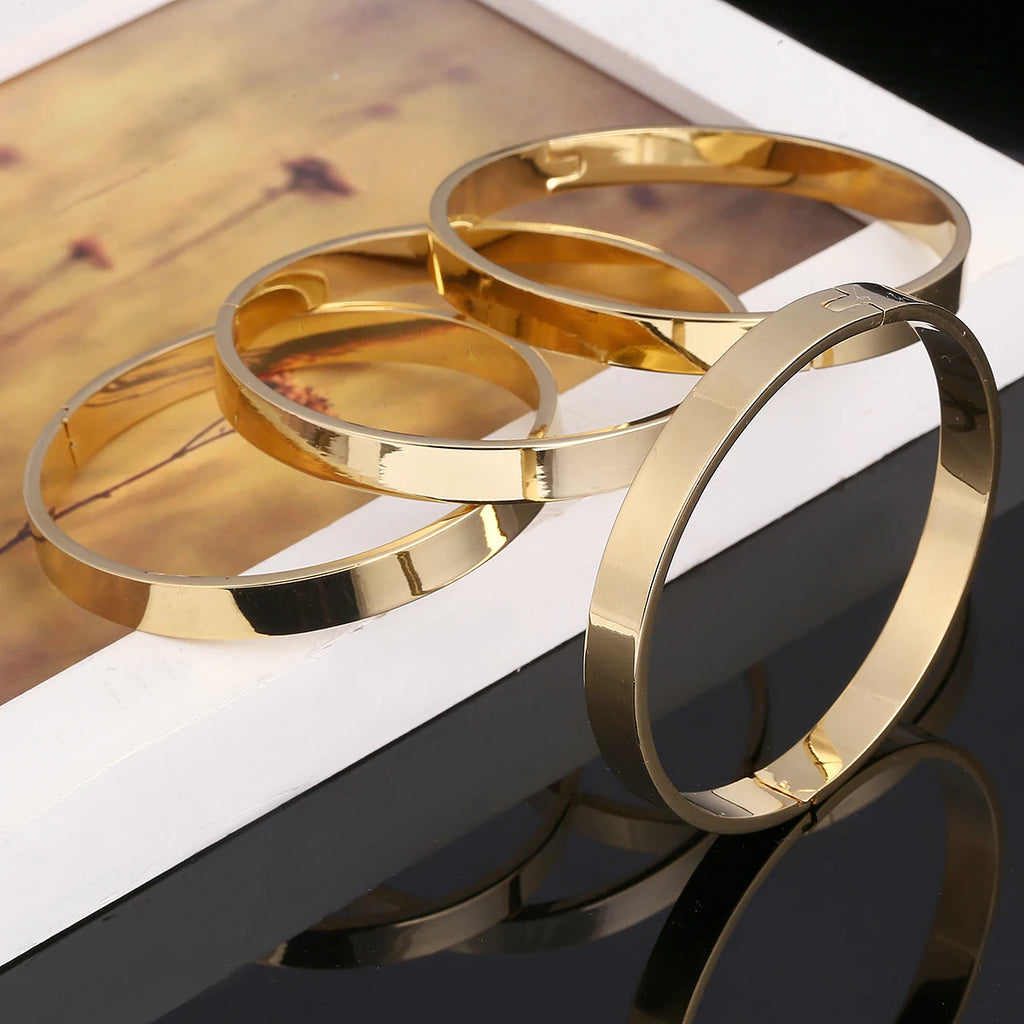 4pcs Women Plain Bangles Dubai Jewelry
