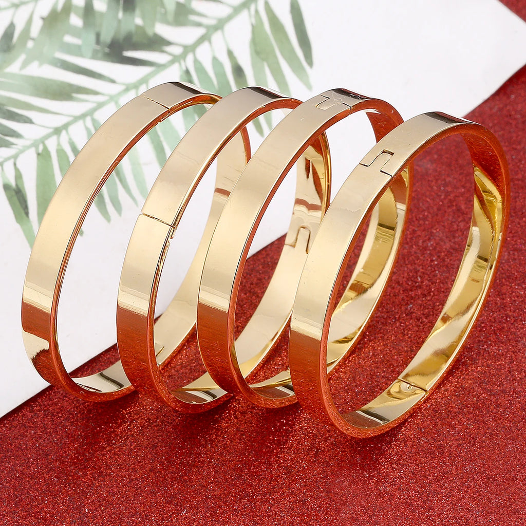 4pcs Women Plain Bangles Dubai Jewelry