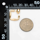 4pcs Oval Bead Ear Post with Square Ear Back, 18K Plated Earring Studs