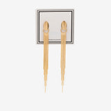 4pcs Oval Disc Tassel Earring, 120mm, 18K Plated Brass Dangling Stud Earring