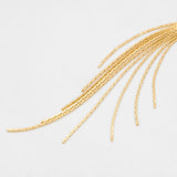 4pcs Oval Disc Tassel Earring, 120mm, 18K Plated Brass Dangling Stud Earring
