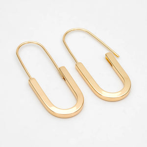 4pcs Oval Ear Hooks 39x15mm Plated Brass Earring Components