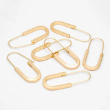 4pcs Oval Ear Hooks 39x15mm Plated Brass Earring Components