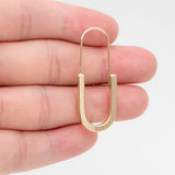 4pcs Oval Ear Hooks 39x15mm Plated Brass Earring Components